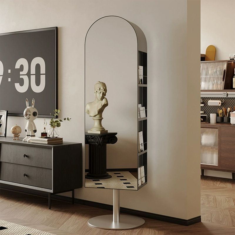Black Modern Solid wood rotating bookshelf