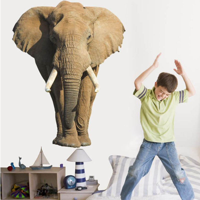 Adhésif décoratif éléphant, H 48 po x l 37 po