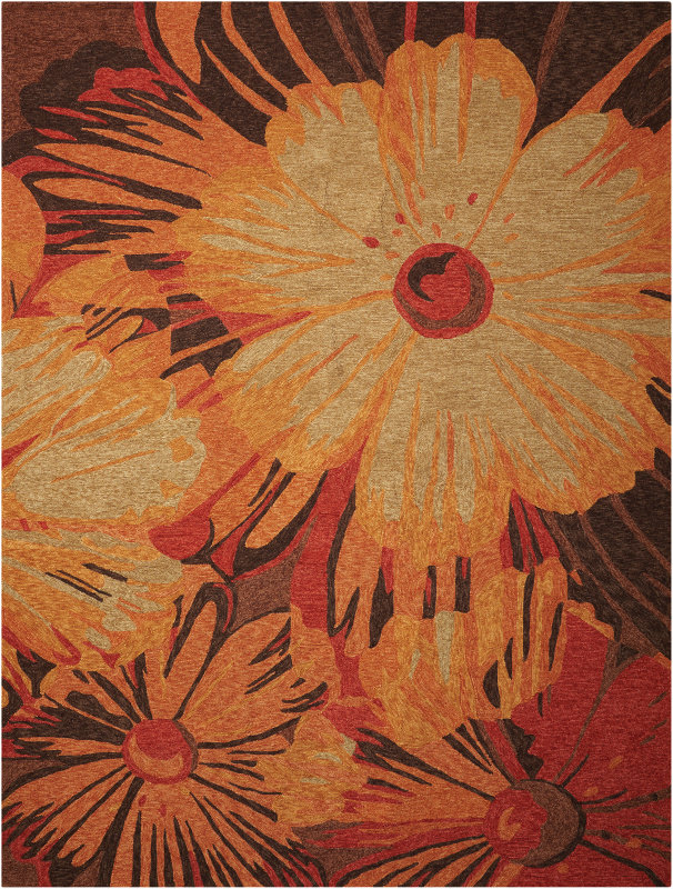Floral Indoor / Outdoor Rug, Rectangle 2'6" x 4'