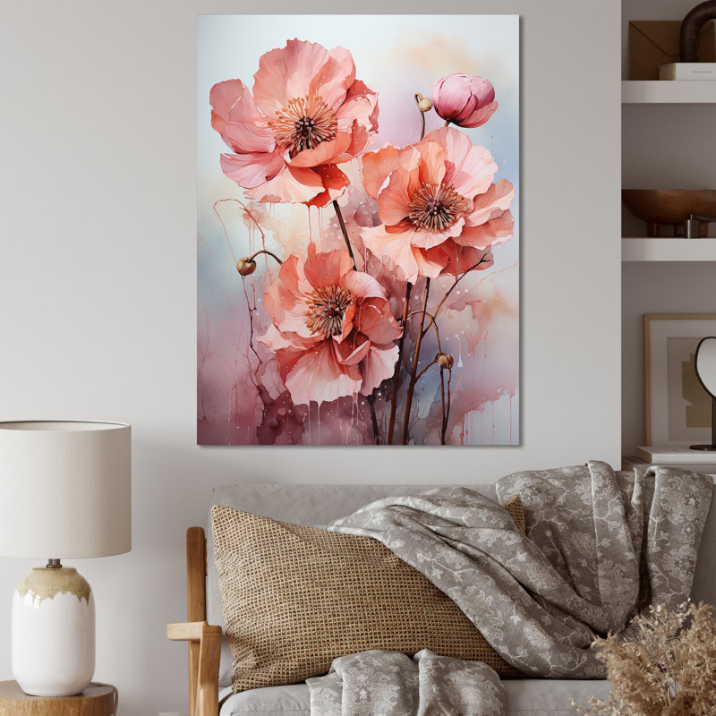 Tulipes rendues dans une palette monochromatique I sur toile, H 20 po x l 12 po x P 1 po, Toile tendue