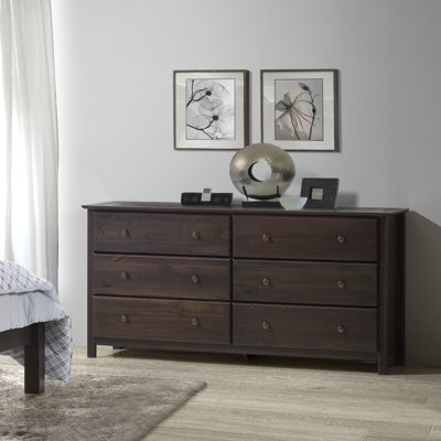Shaker Solid Wood 63.75'' W 6 - Drawer Dresser