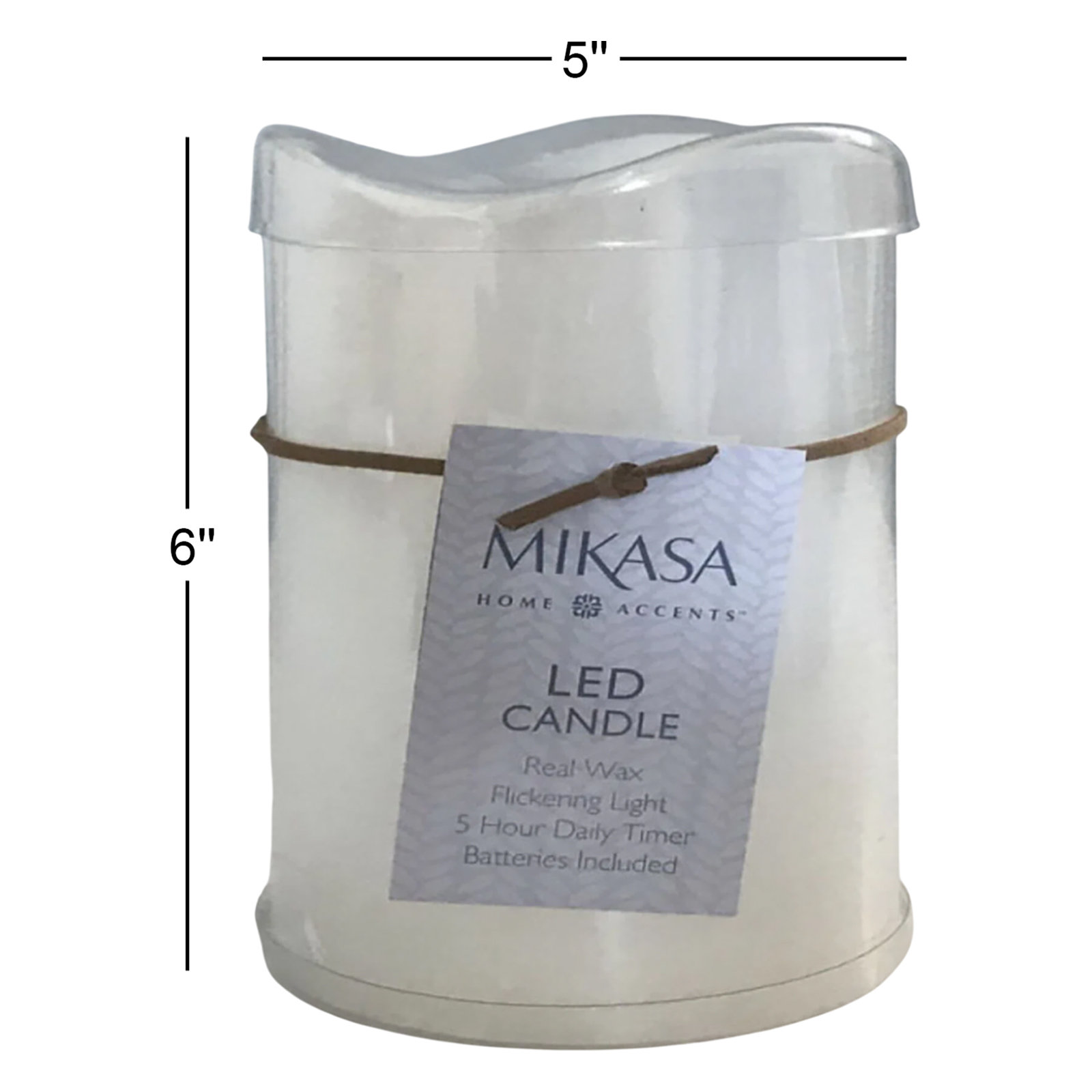 Wavy Top LED Flameless Pillar Candle