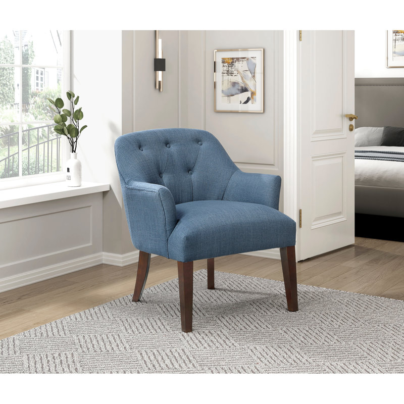 Chaise d'appoint rembourrée de mousse avec pieds en bois massif et contreplaqué