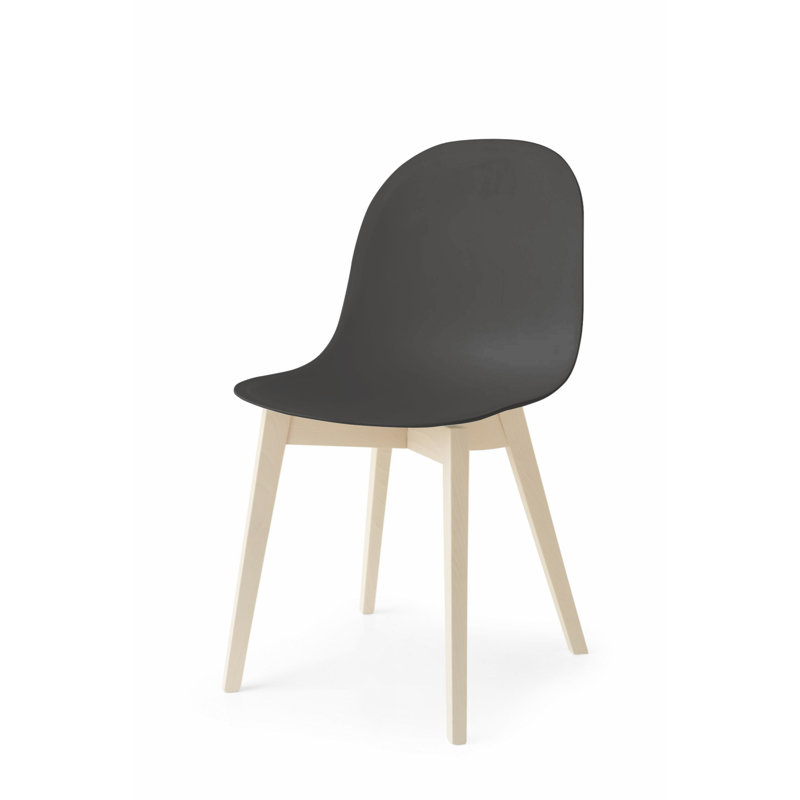 Academy Side Chair with Wooden Frame, Bleached, Matte Taupe