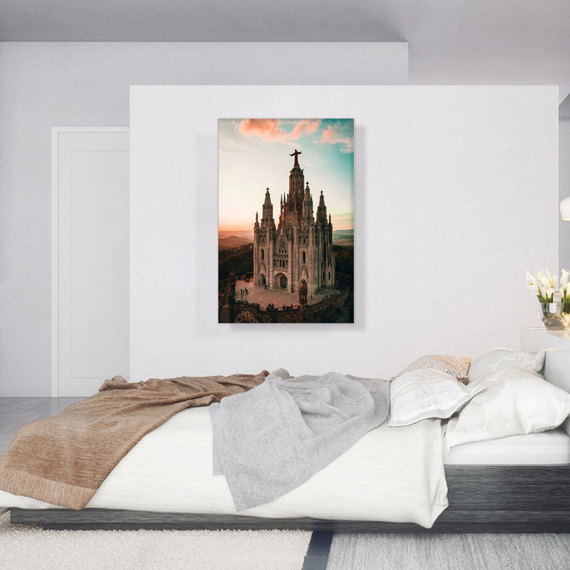 Cathédrale de Barcelone, Espagne - reproduction de photo sur toile tendue, H 40 po x l 26 po x P 0,75 po