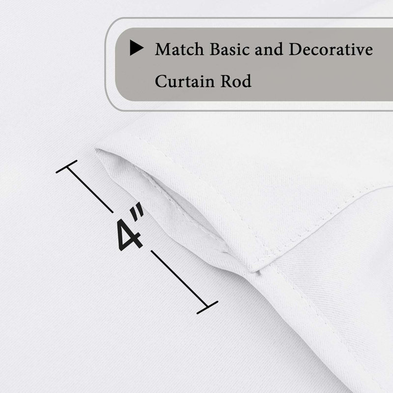 Kitchen Tie Up Curtain Thermal Insulated Tie Up Window Blind for Small Window Rod Pocket Panel, Pure White