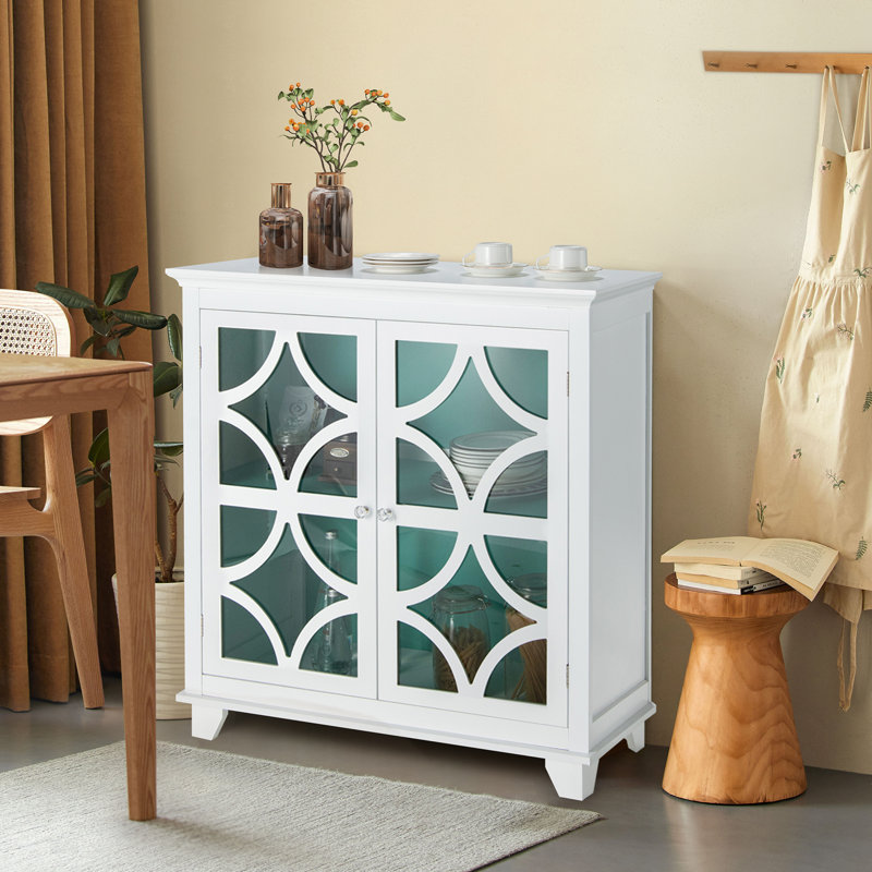 Zambom 91cm Sideboard, White/Green