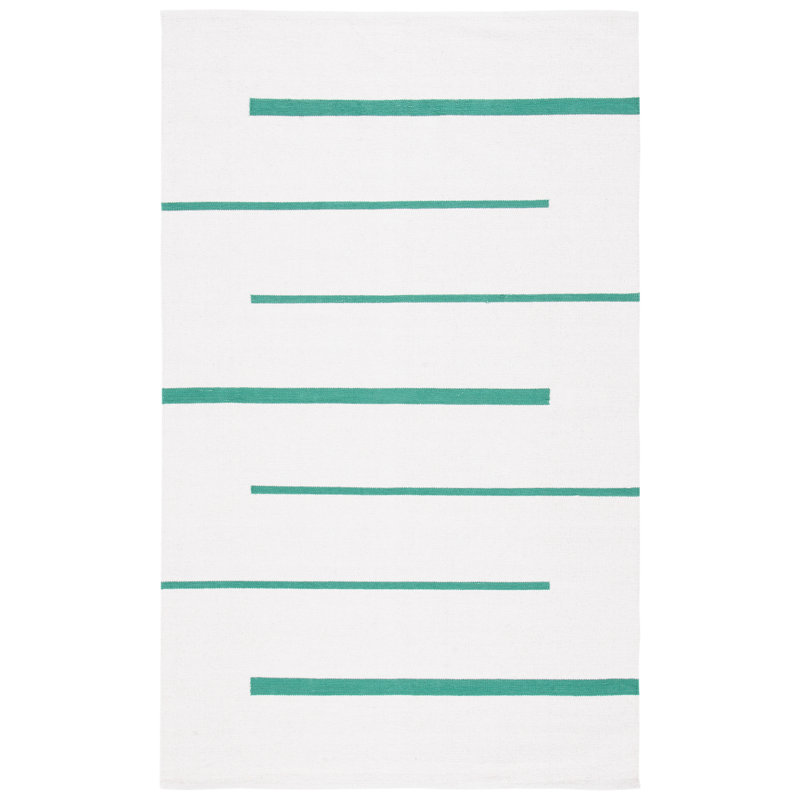 Estremara Hand Woven Cotton Striped Rug, Rectangle 3' x 5'