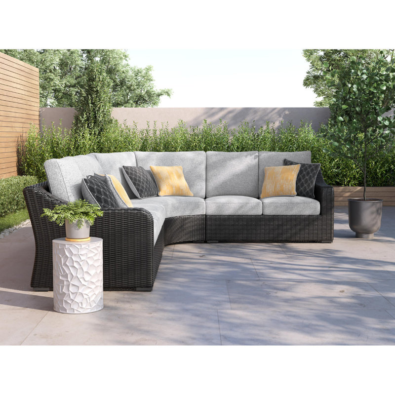 Canapé modulaire d'extérieur 4 pièces Hettie, Orienté à droite, 4