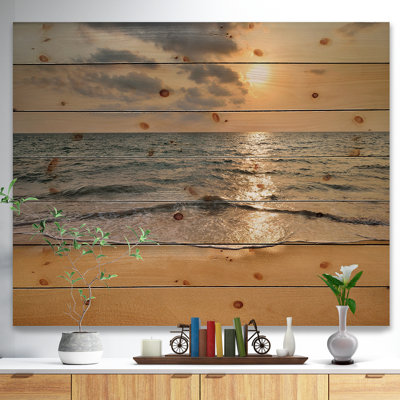 «Dark Tropical Sand Beach at Sunset», photographie