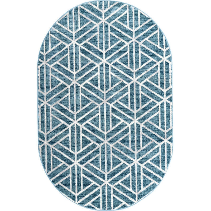 Eshin Abstract Indoor Rug, Oval 5'3" x 8'