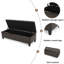 Banc repose-pieds avec rangement, pieds en bois d'hévéa, capacité de 300 lb-848754249