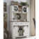 Kymbella Farmhouse 72" Tall Bar Cabinet,Coffee Bar& Sideboard Buffet Cabinet With Sliding Barn Door With 3 Drawers & 9 Wine Glass Rack With Hutch