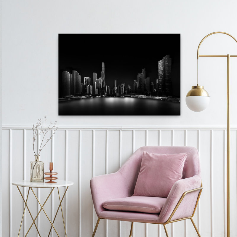 «Chicago Abstract Contemporary Architecture City», art mural, H 24 po x l 36 po