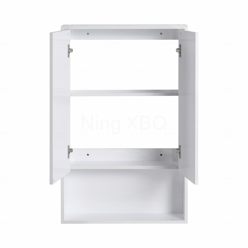 24" Bathroom Wall Cabinet, Soft Close Doors, Float Mounting Design,Glossy White,(Kd-Packing)