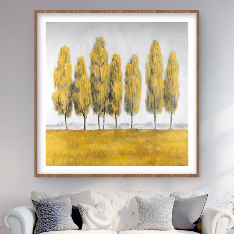 Abstract Yellow Trees - Contemporary Framed Matted Print