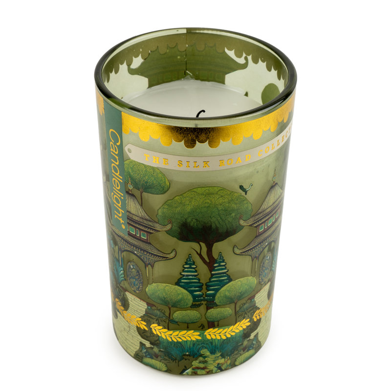 Plant / Floral Scented Jar Candle with Glass Holder