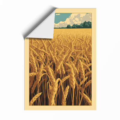 Golden Wheat Field Rustic - Framed Print
