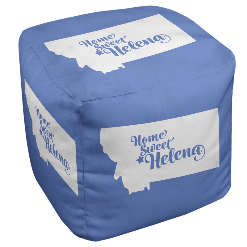 Upholstered Ottoman, Blue