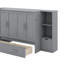 Grand lit escamotable avec tablettes, tiroirs et port USB-121082560