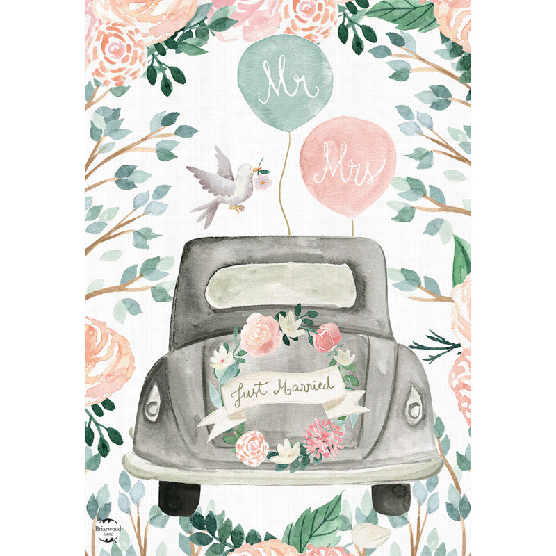 Just Married Garden Flag