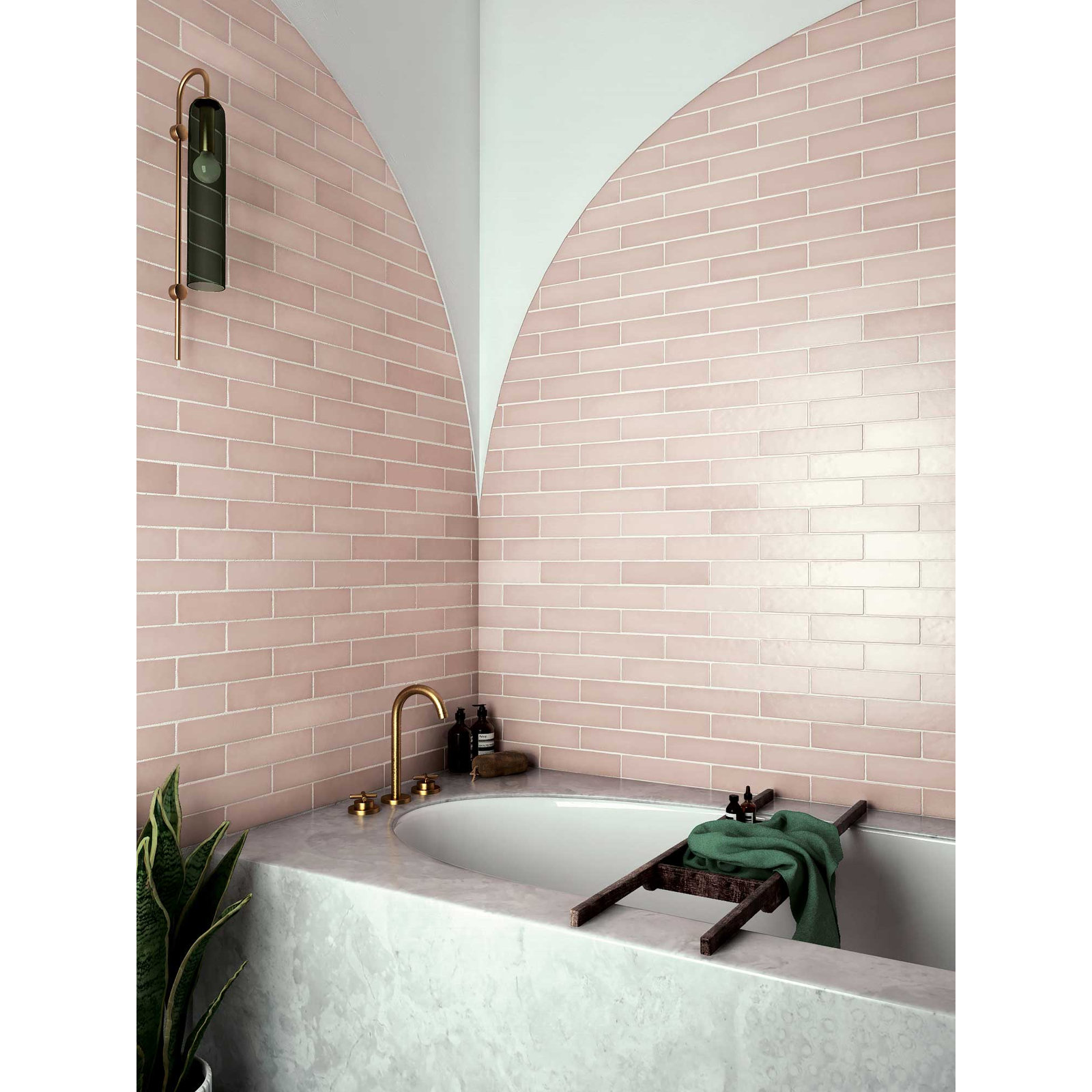 Makoto 2.5" x 10" Ceramic Tile, Momoiro Blush