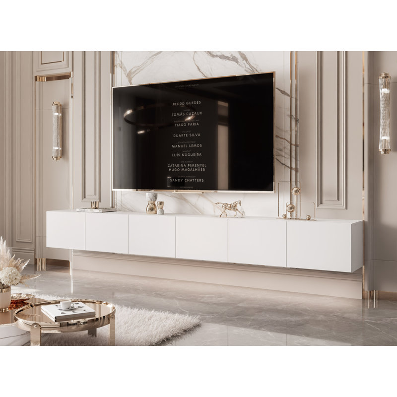 Takella Unfinished TV Stand for TVs up to 85", 36cm H x 300cm L x 40cm W, White