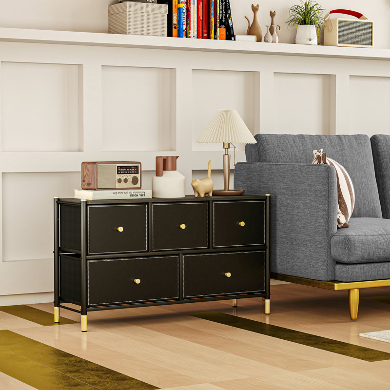 Adriah 100cm W 5 - Drawer Chest of Drawers