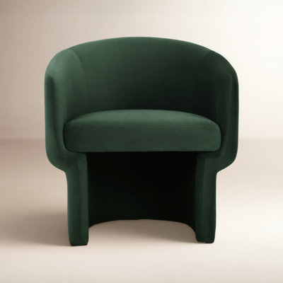 Hokku Designs Pine Velvet Barrel Chair