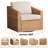 Tiaka 2-Person Swivel Outdoor Swivel Seating Group with Ottomans -36039112-36039113