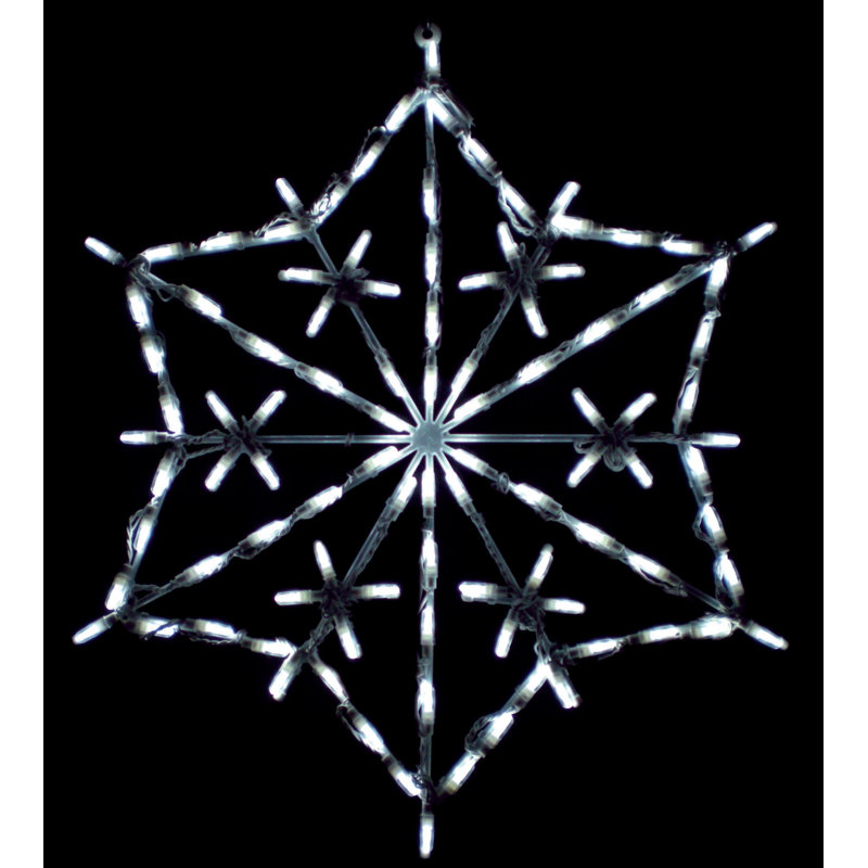Affichage à DEL hexagone à flocon de neige - blanc (30 po)