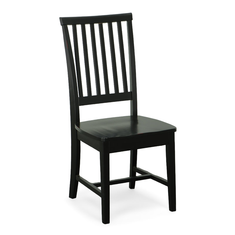 Elegant Black 20" Dining Chair with Armless Comfort and Vintage Hand-Finish, Antique Black