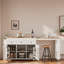 Îlot de cuisine roulant avec table de salle à manger extensible, station de charge, support de rangement ouvert à trois niveaux, 3 tiroirs et 2 armoires de rangement-1705104009