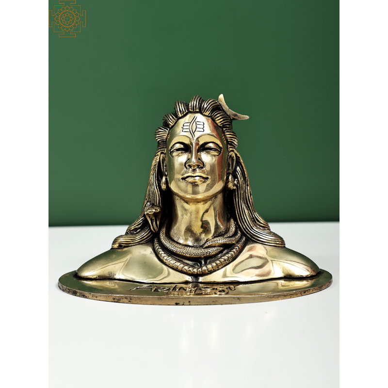 6 "Adiyogi Shiva (Shankara) en laiton | Premier yogi | Source de yoga | Fabriqué en Inde 