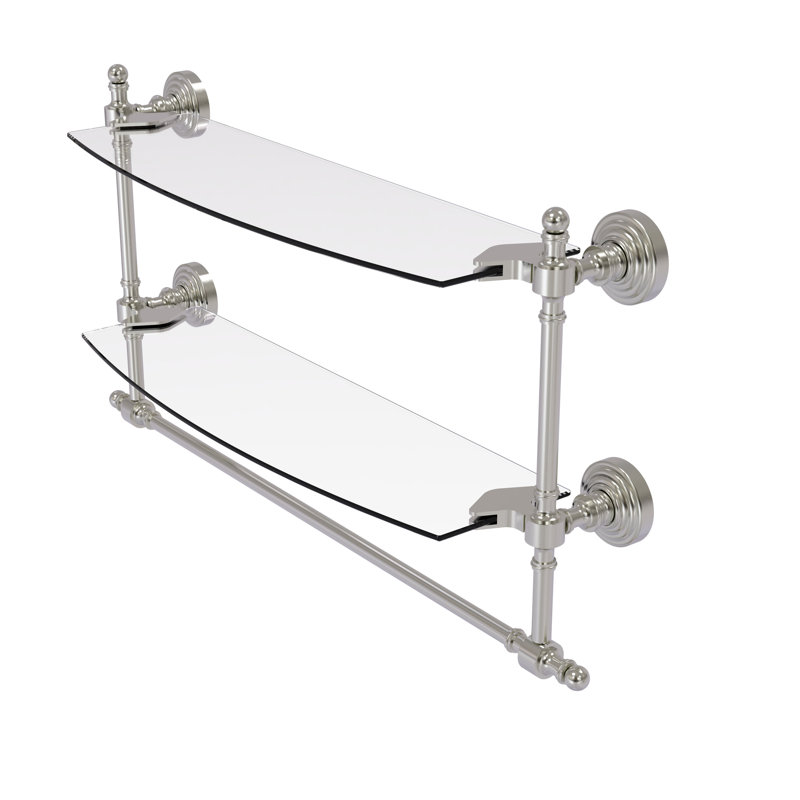 Retro Wave 2 Piece Tiered Shelf, Satin Nickel
