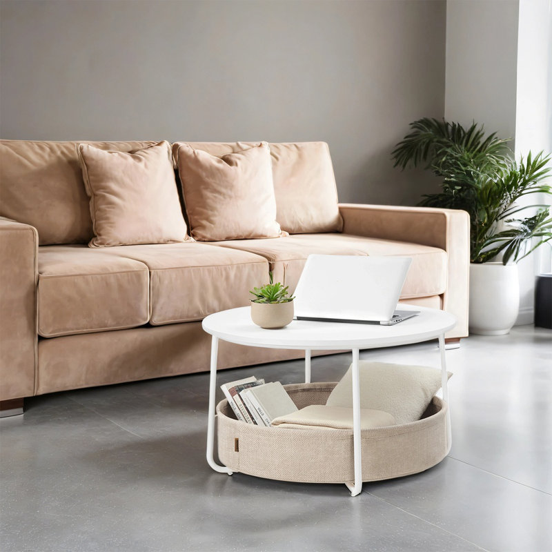 Romily Coffee Table with Storage, Highgloss sand grey
