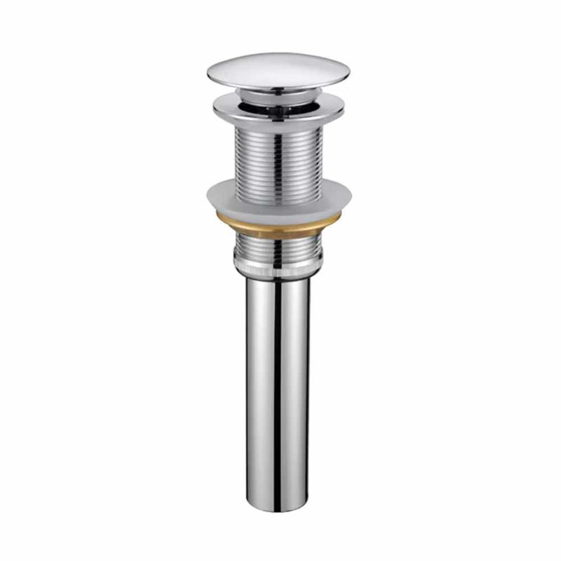 Pop-Up Bathroom Sink Drain Stopper without Overflow, Bathroom Sink Drain Assembly without Overflow, Polished Chrome