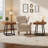 19.69" Solid Wood End Table, Industrial Side Table With Metal Frame-918131996