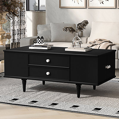 Rectangle Wood Coffee Table With Storage