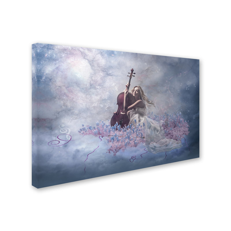 « music of the esprit », impression, H 16 po x l 24 po x P 2 po, Sans mat, Toile tendue