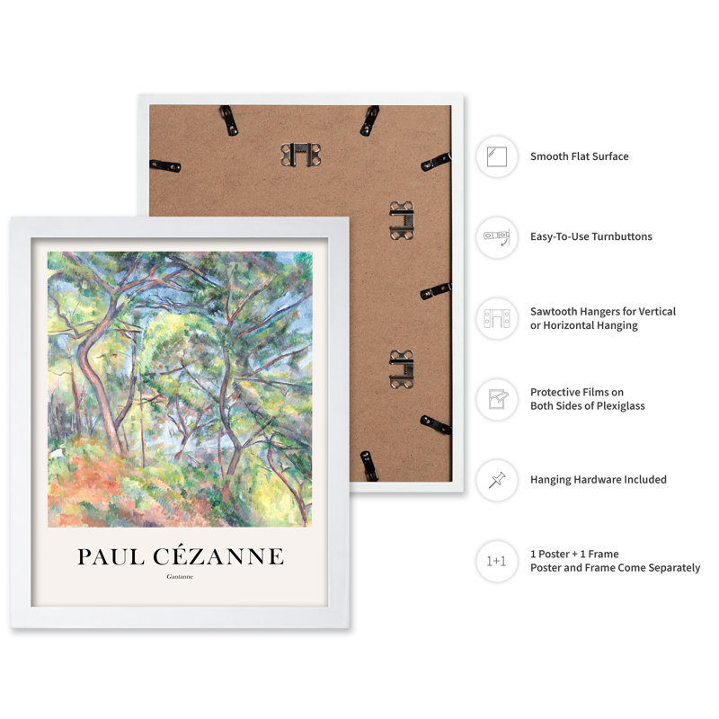Paul Cezanne - Sous-Bois, Poster, 24"H x 32"W, White Framed