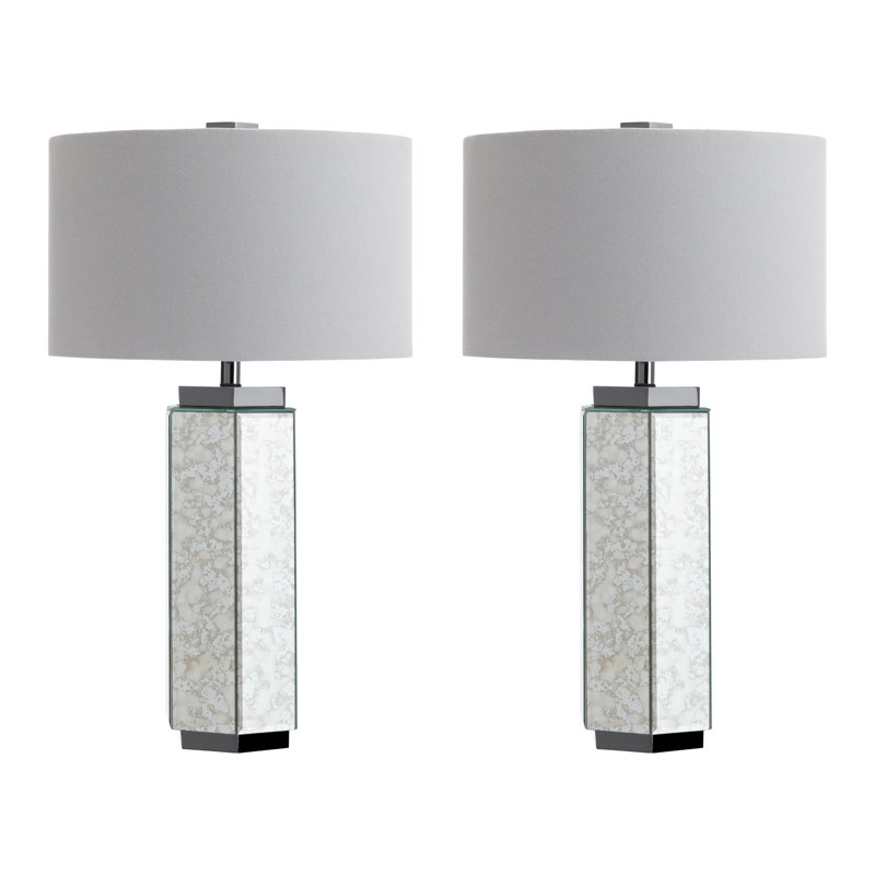 30.5" Metal Table Lamp With Gray Shade