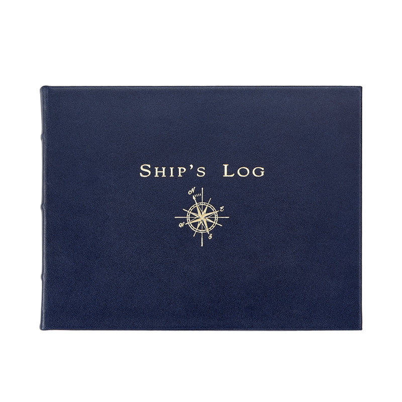 Graphic Image Ship's Log, Coffee Table Book, Leather, Blue