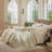 MooMee Lightweight Quilt Set 100% Washed Cotton Linen-Like Stripe Stitch Breathable All-season -114492289-114492298