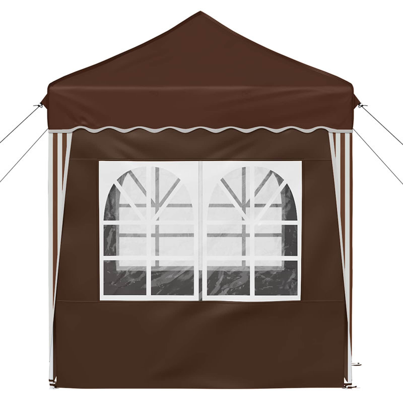 Vidaxl Pop-Up Party Tent Oxford Fabric Canopy Event Shelter Outdoor Gazebo, Brown