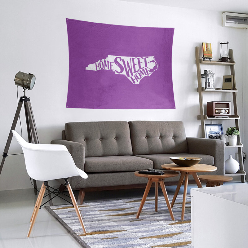 Tapisserie Home Sweet North Carolina, H 104 po x l 88 po, Violet