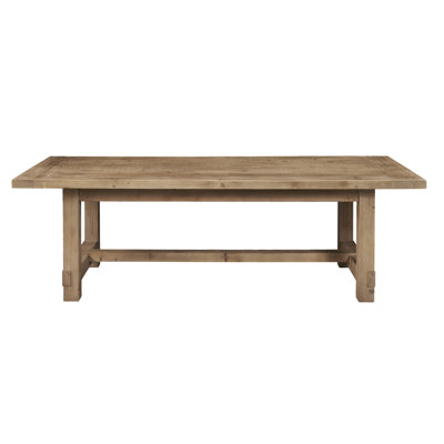 Almut 40 " Extendable Pine Rectangular Solid Wood Top with Solid Wood Base Dining Table