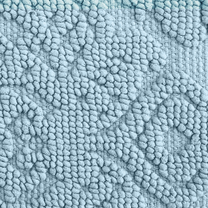 Ricardo 100% Cotton Bath Rug, 17" W x 31" L, Light Blue