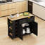 Chariot multifonctionnel pour îlot de cuisine avec rangement, étagère à épices, porte-serviette et plateau de table en bois d'hévéa pliable pour une meilleure efficacité de cuisson-2030784930