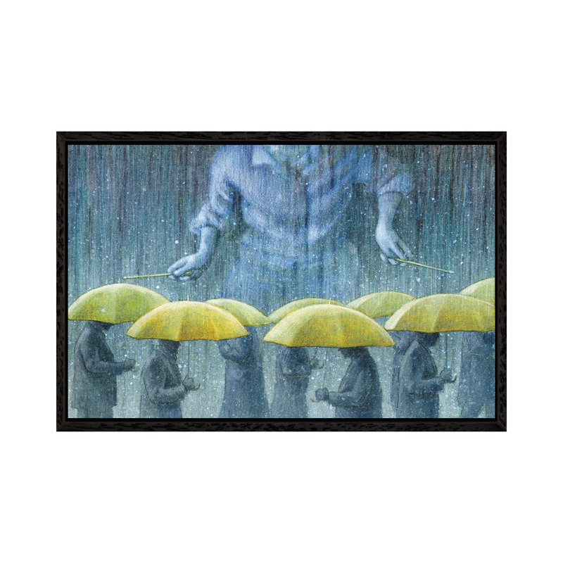 Rain Drummer 1 Piece Painting on Canvas, 66.04 cm H x 45.72 cm W, Black Framed